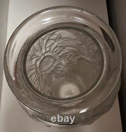 Vtg Verlys Alpine Thistle Vase French Art Glass 1930s Signed Manganese Glow