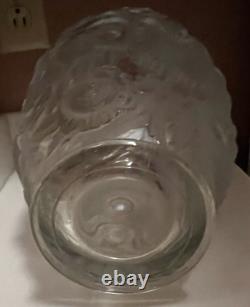 Vtg Verlys Alpine Thistle Vase French Art Glass 1930s Signed Manganese Glow