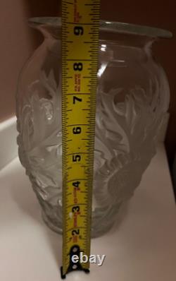Vtg Verlys Alpine Thistle Vase French Art Glass 1930s Signed Manganese Glow