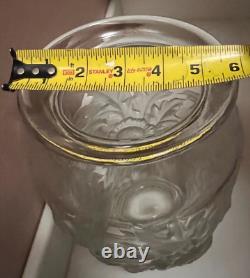 Vtg Verlys Alpine Thistle Vase French Art Glass 1930s Signed Manganese Glow