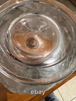 Vtg Verlys Alpine Thistle Vase French Art Glass 1930s Signed Manganese Glow