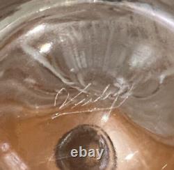 Vtg Verlys Alpine Thistle Vase French Art Glass 1930s Signed Manganese Glow