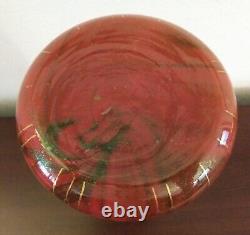 WOW Antique Legras Aventurine Red & Green Gilt Decorated French Art Glass Vase