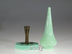 Wonderful Rare Vintage Deco French Glass Jade Jadite Opaline Epergne Vase c. 1920